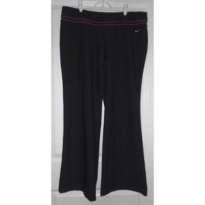 NIKE Dri-Fit Black Athletic Yoga Pants with Pink/Purple Piping, sz 1X